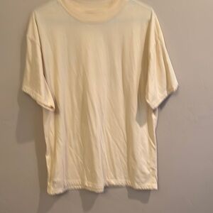 Cream Short Sleeve Tee with Crew Neck